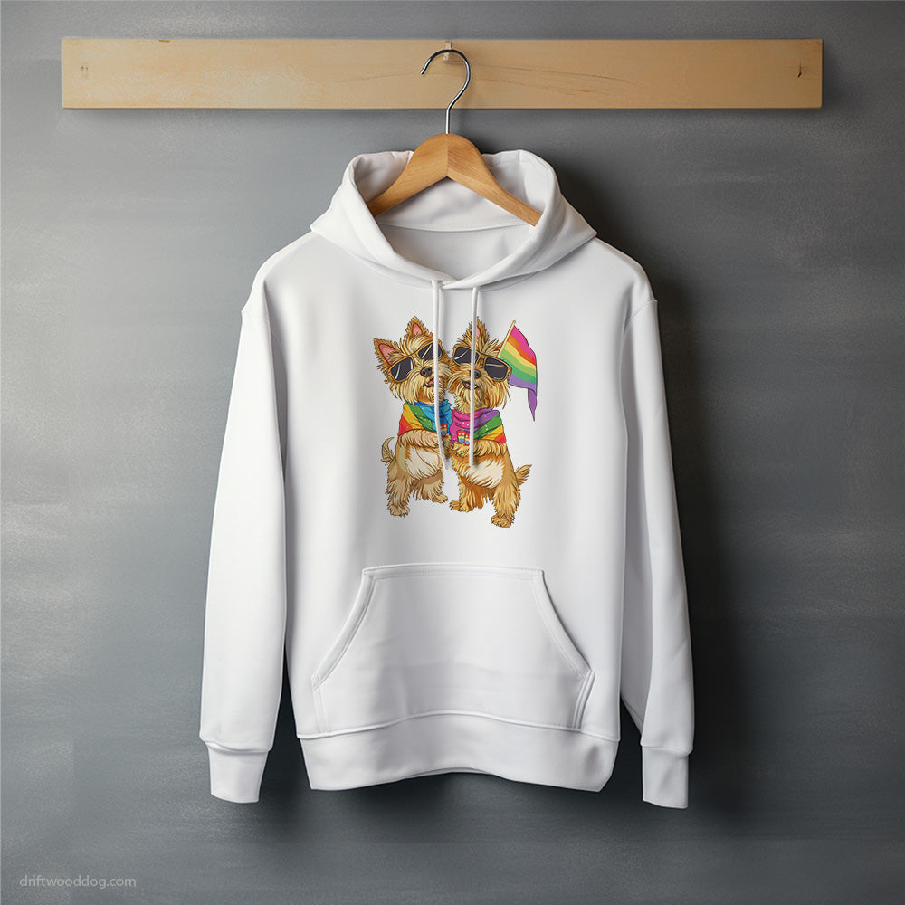 Yorkshire Terrier Couple Ready for Pride Hoodie – Unisex Hoodie for Dog Lovers