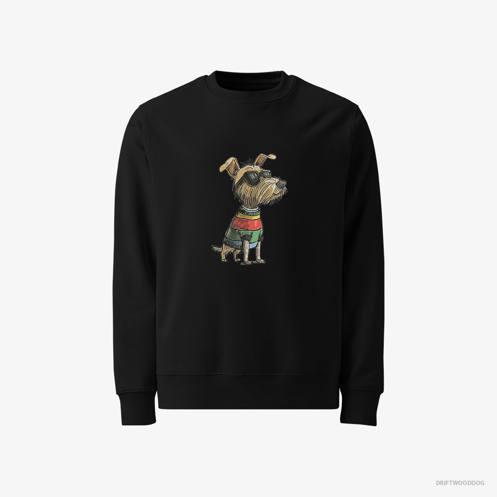 Yorkshire Terrier Sweatshirt – Men Black Sweatshirt Classic – Excited for Pride (on White Background)