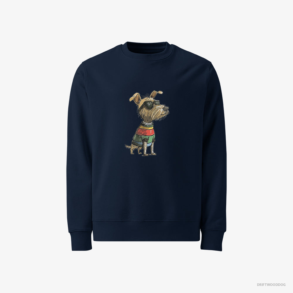 Yorkshire Terrier Sweatshirt – Men Navy Sweatshirt Classic – Excited for Pride (on White Background)