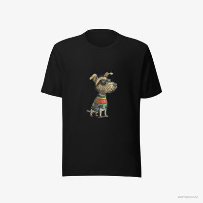 Yorkshire Terrier T-Shirt – Men Black T-Shirt Eco-Friendly – Excited for Pride (on White Background)