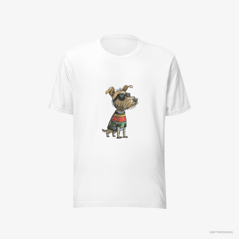 Yorkshire Terrier T-Shirt – Women White T-Shirt Eco-Friendly – Excited for Pride (on White Background)