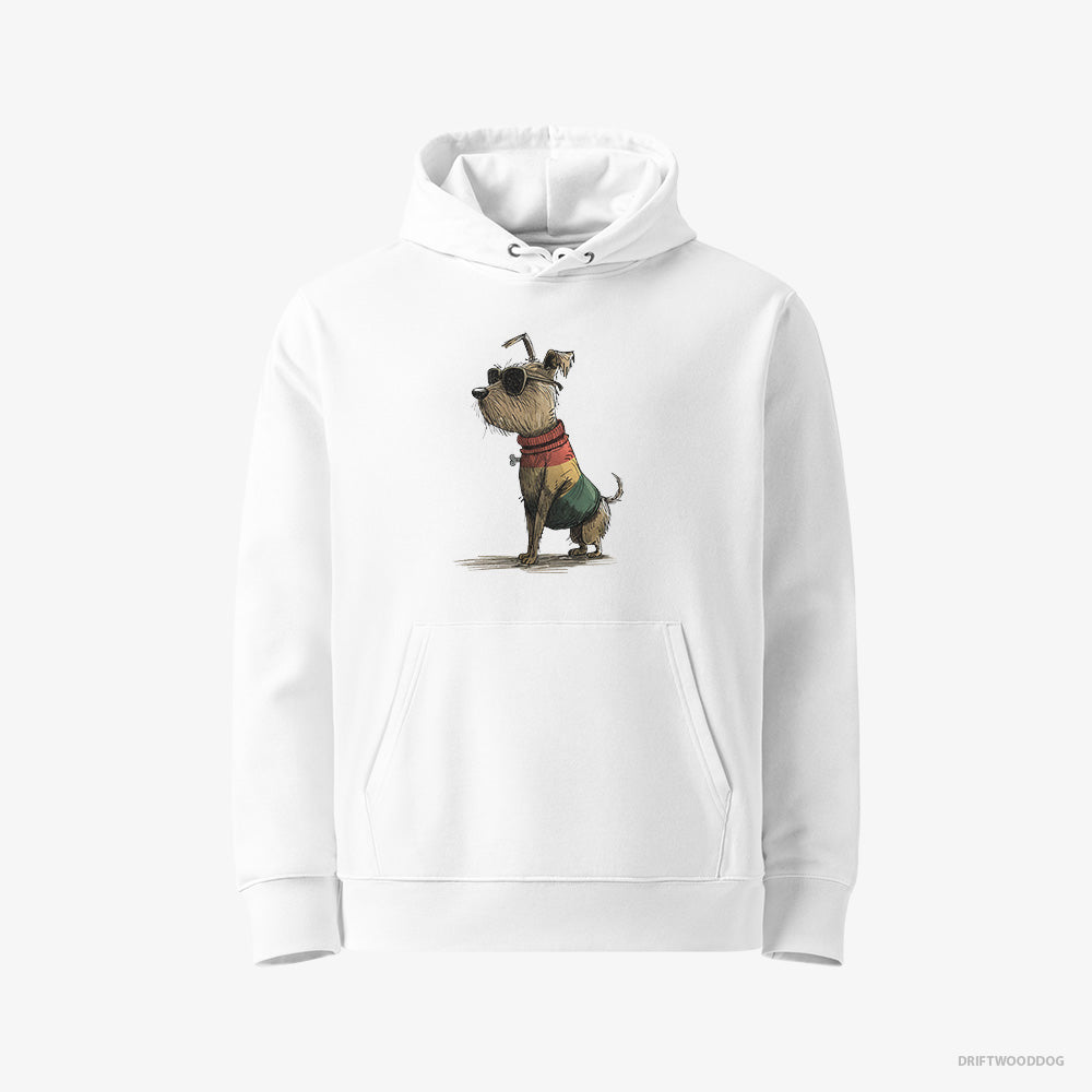 Yorkshire Terrier Clad in Rainbow Apparel – Men's Hoodie White Eco – Eco-Friendly