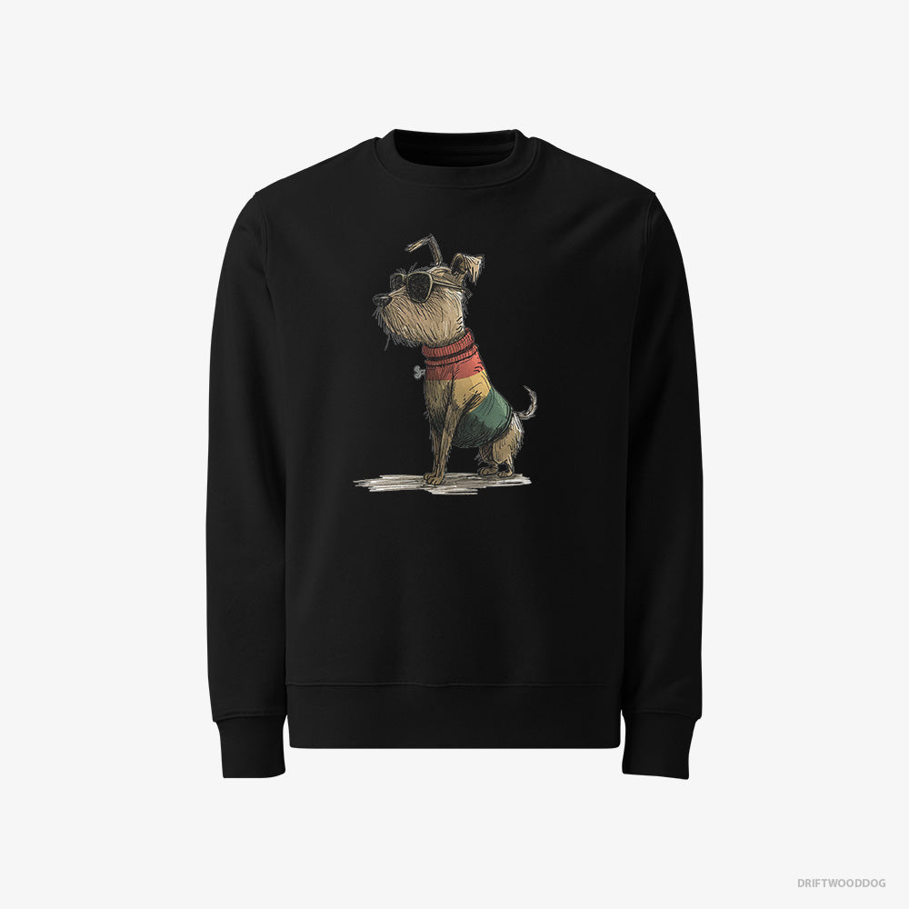 Yorkshire Terrier Sweatshirt – Men Black Sweatshirt Classic – Clad in Rainbow Apparel (on White Background)