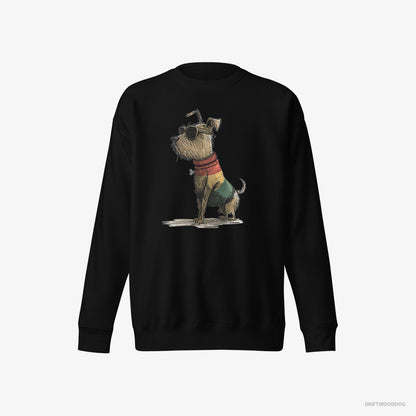 Yorkshire Terrier Clad in Rainbow Apparel Black Sweatshirt