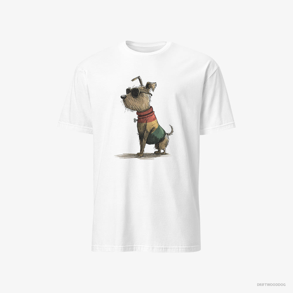 Yorkshire Terrier T-Shirt – Men White T-Shirt Classic – Clad in Rainbow Apparel (on White Background)