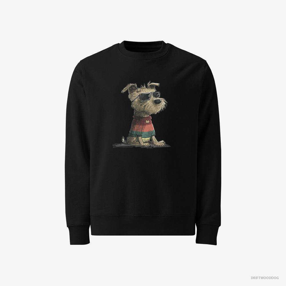 Yorkshire Terrier Sweatshirt – Men Black Sweatshirt Classic – Dressed in Rainbow Attire (on White Background)