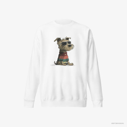 Yorkshire Terrier Dressed in Rainbow Attire White Sweatshirt