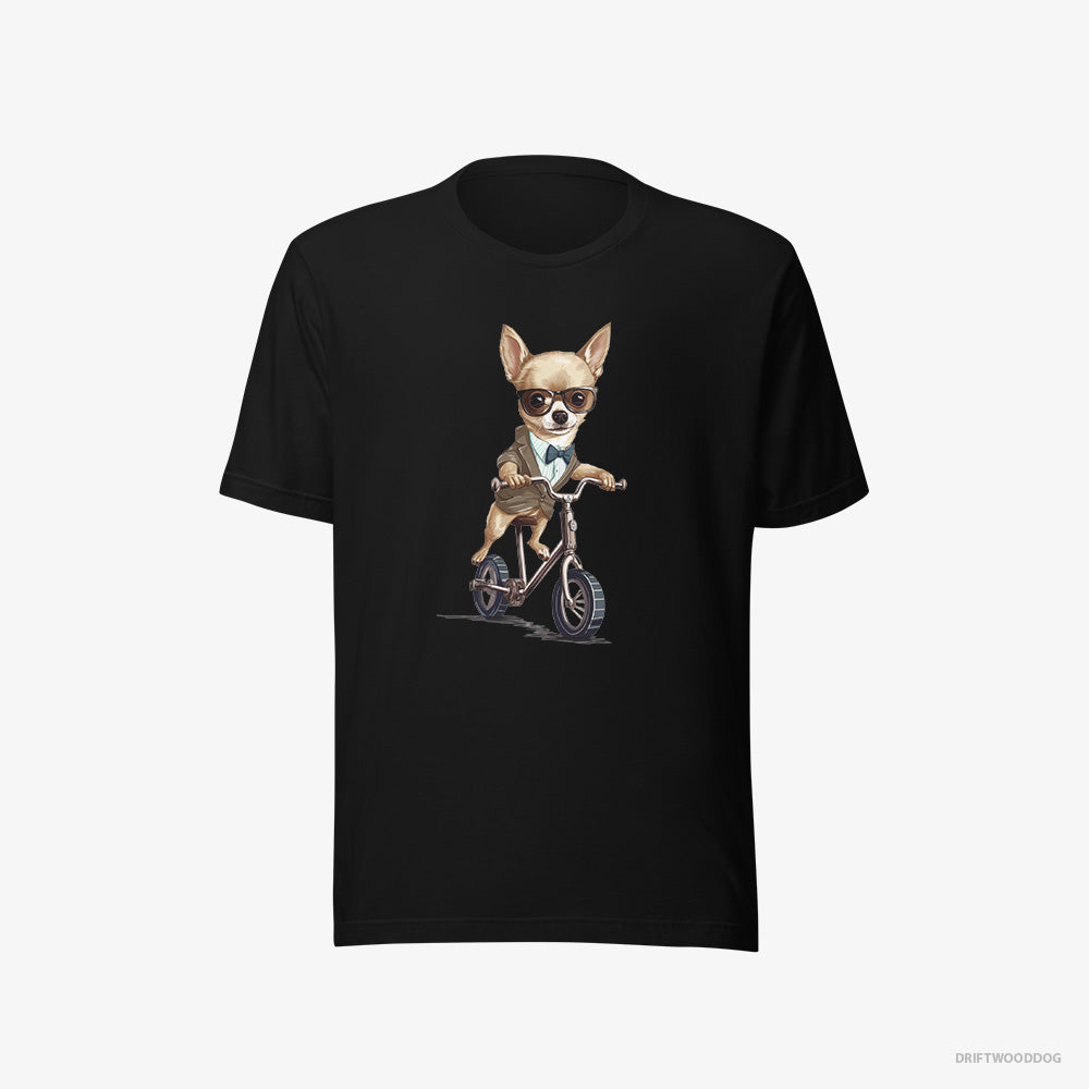 Chihuahua Riding a Bicycle – Women's T-Shirt Black Eco – Eco-Friendly