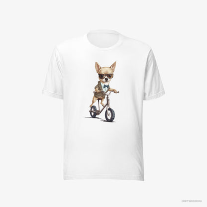 Chihuahua Riding a Bicycle White T-Shirt