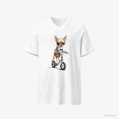 Chihuahua Riding a Bicycle White T-Shirt