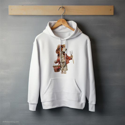 Cute Basset Hound Dressed in Farmer's Clothes Hoodie – Unisex Hoodie for Dog Lovers