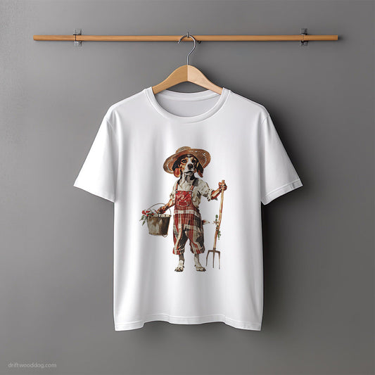 Beagle Dressed in Farmer's Clothes T-Shirt – Unisex Tee for Dog Lovers