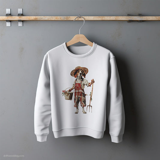 Beagle Dressed in Farmer's Clothes Sweatshirt – Unisex Sweatshirt for Dog Lovers