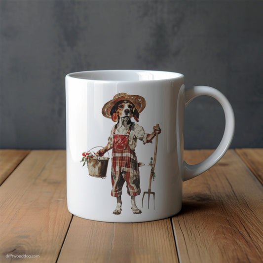 Beagle Dressed in Farmer's Clothes Mug – Unique Dog Cups | Dog-Themed Mugs