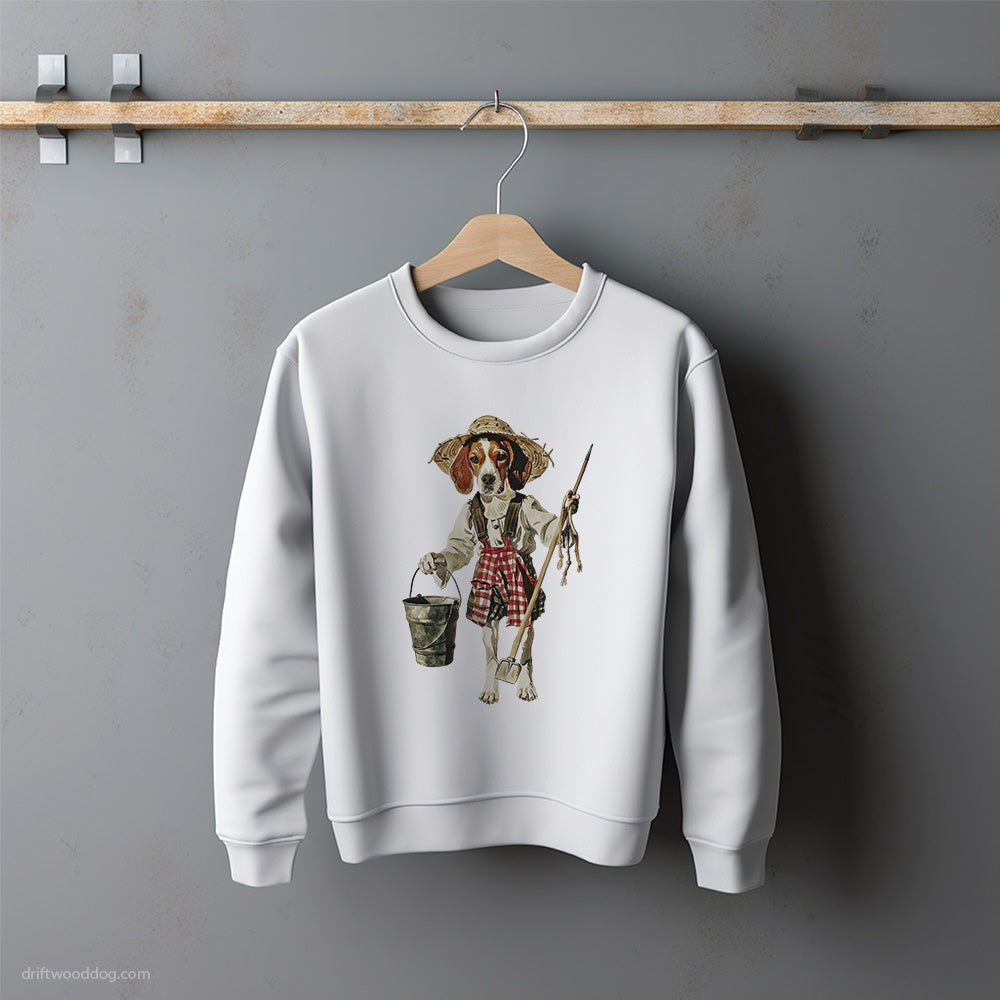 Beagle Dressed as a Farmer Sweatshirt – Unisex Sweatshirt for Dog Lovers