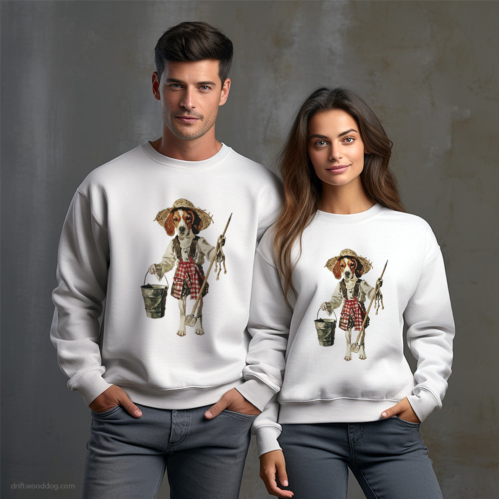 Beagle Dressed as a Farmer Sweatshirt – Unisex Sweatshirt for Dog Owners