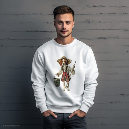 Beagle Dressed as a Farmer Sweatshirt – Unique Dog Sweatshirt for Men