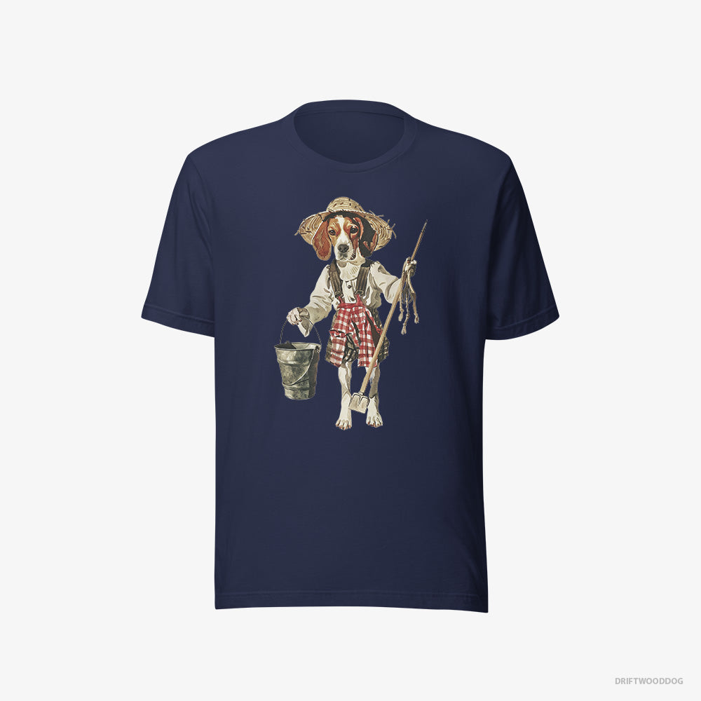 Beagle Dressed as a Farmer – Women's T-Shirt Navy Eco – Eco-Friendly