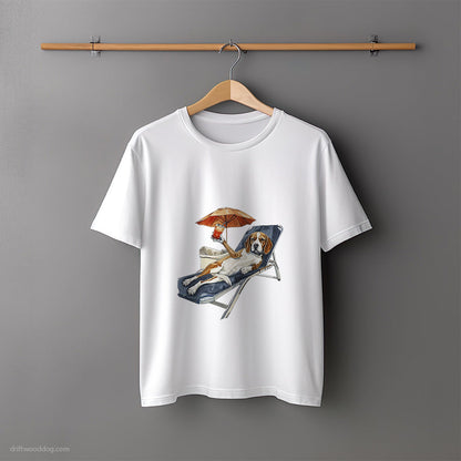 Beagle Relaxing on a Sunbed T-Shirt – Unisex Tee for Dog Lovers