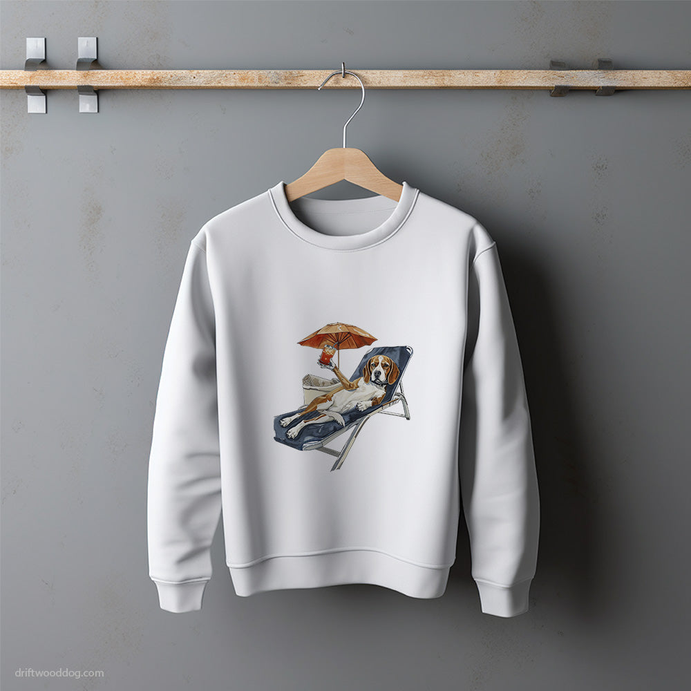 Beagle Relaxing on a Sunbed Sweatshirt – Unisex Sweatshirt for Dog Lovers