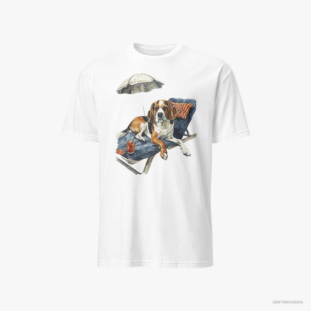 Beagle Resting on a Beach Chair – Women's T-Shirt White – Classic