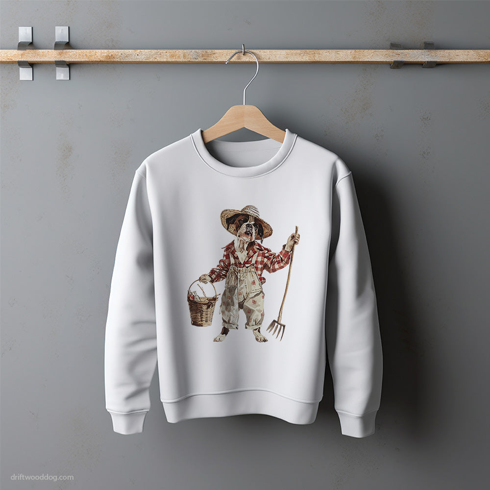 Bulldog Dressed as a Farmer Sweatshirt – Unisex Sweatshirt for Dog Lovers