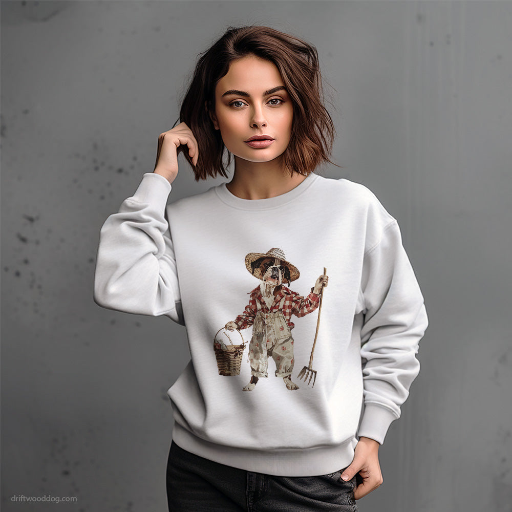 Bulldog Dressed as a Farmer Sweatshirt – Dog-Themed Gifts for Dog Lovers