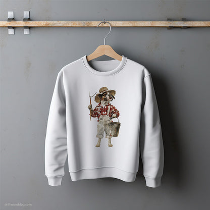 Bulldog as a Happy Farmer Sweatshirt – Unisex Sweatshirt for Dog Lovers