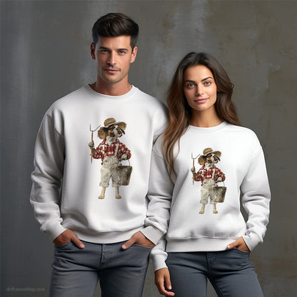 Bulldog as a Happy Farmer Sweatshirt – Unisex Sweatshirt for Dog Owners