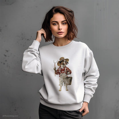 Bulldog as a Happy Farmer Sweatshirt – Dog-Themed Gifts for Dog Lovers