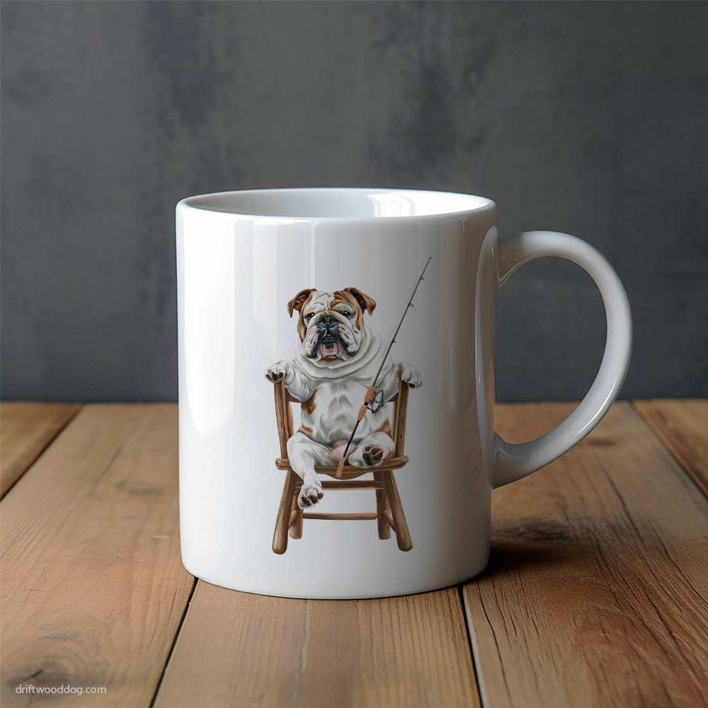 Bulldog Catching Fish Mug – Unique Dog Cups | Dog-Themed Mugs