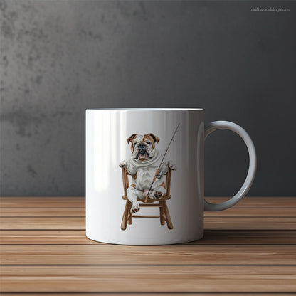 Bulldog Catching Fish Mug – Funny Dog Coffee Mugs | Quirky Canine Drinkware