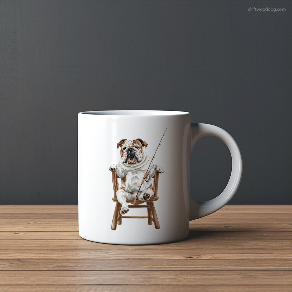 Bulldog Catching Fish Mug – Custom Dog Mugs | Personalized Pet Mugs