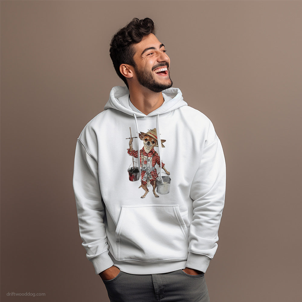 Chihuahua as a Happy Farmer Hoodie – Dog Hoodies for Men