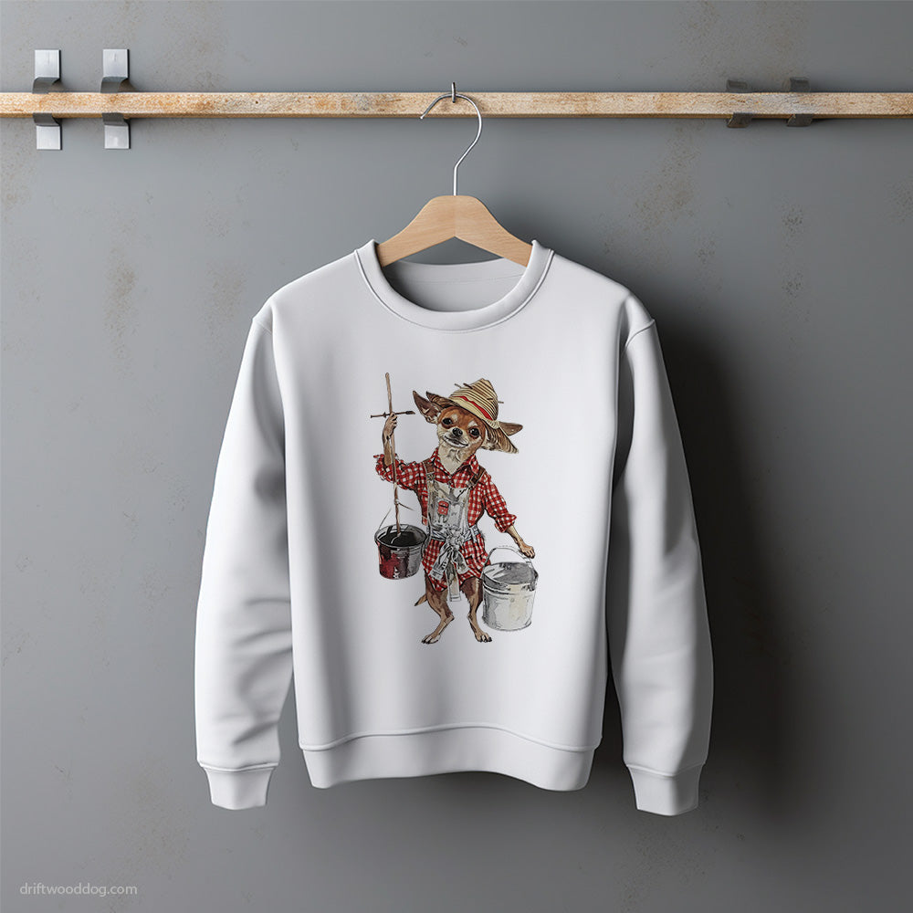 Chihuahua as a Happy Farmer Sweatshirt – Unisex Sweatshirt for Dog Lovers