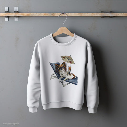 Chihuahua Relaxing on a Patio Lounger Sweatshirt – Unisex Sweatshirt for Dog Lovers