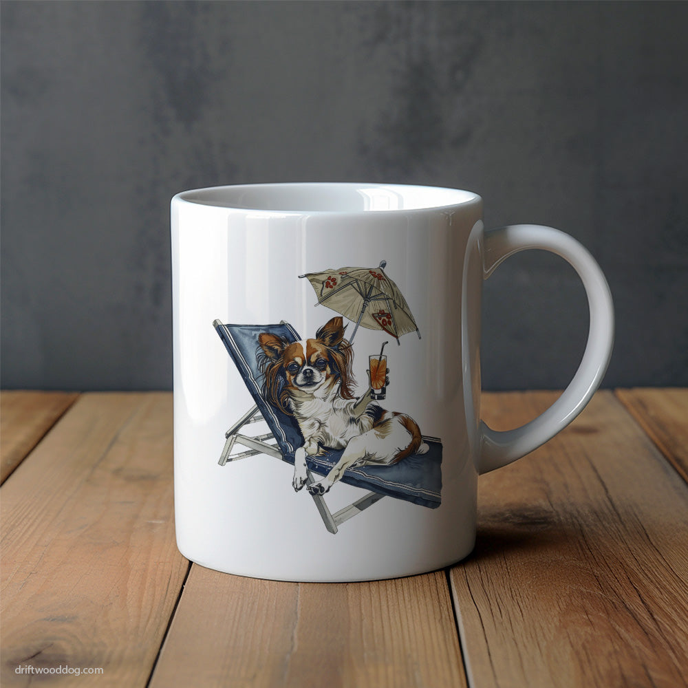 Chihuahua Relaxing on a Patio Lounger Mug – Unique Dog Cups | Dog-Themed Mugs