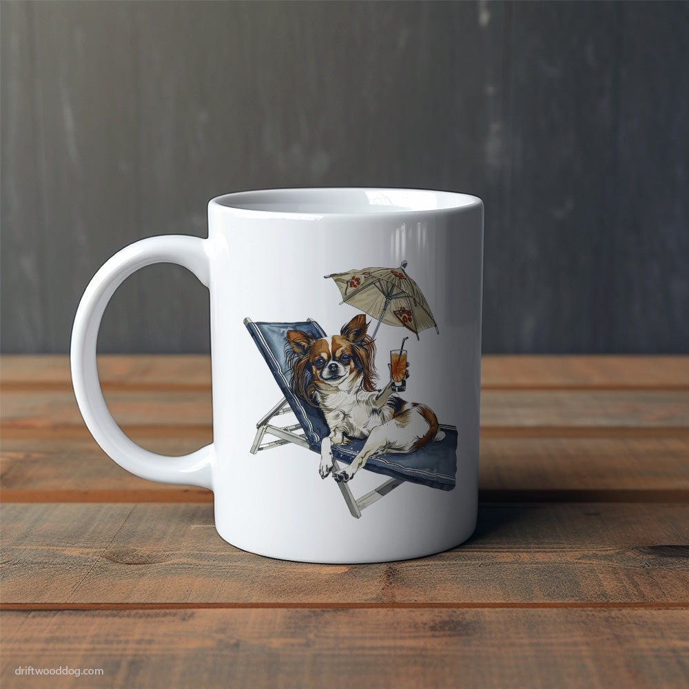 Chihuahua Relaxing on a Patio Lounger Mug – Cute Dog-Themed Mugs | Perfect Gifts for Dog Lovers