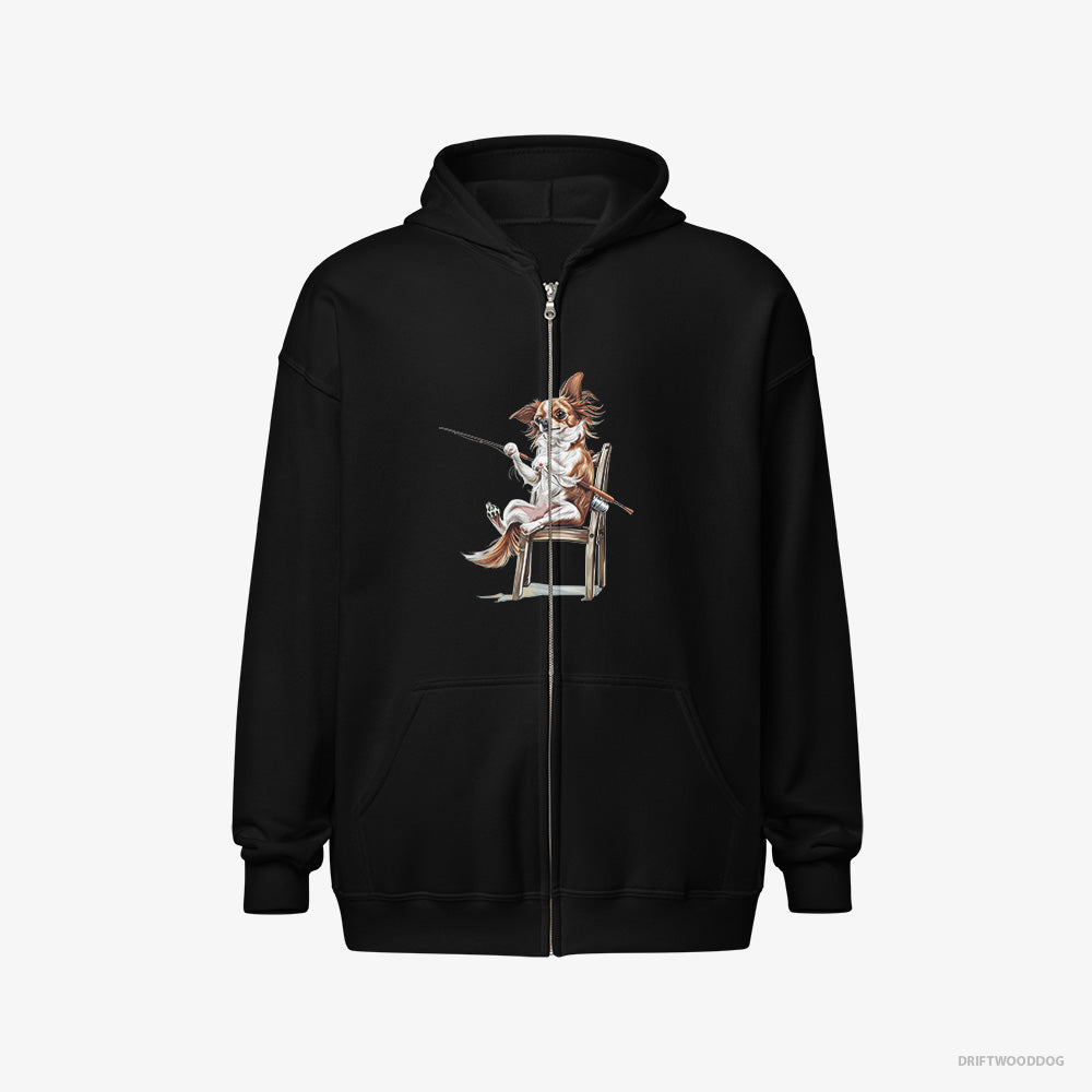 Chihuahua with a Fishing Rod Full-Zip Hoodie