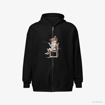 Chihuahua with a Fishing Rod Black Hoodie