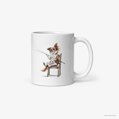 Chihuahua with a Fishing Rod White Mug