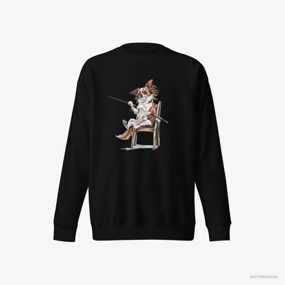 Chihuahua with a Fishing Rod Black Sweatshirt