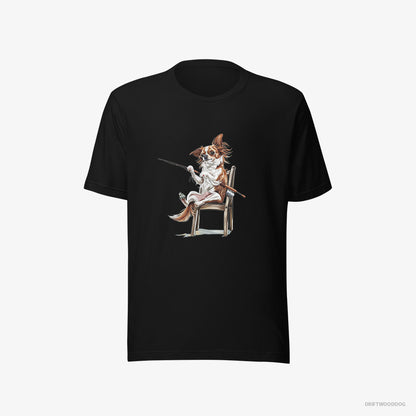 Chihuahua with a Fishing Rod Black T-Shirt