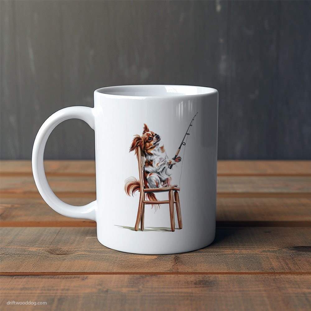 Chihuahua Fishing with a Rod Mug – Cute Dog-Themed Mugs | Perfect Gifts for Dog Lovers