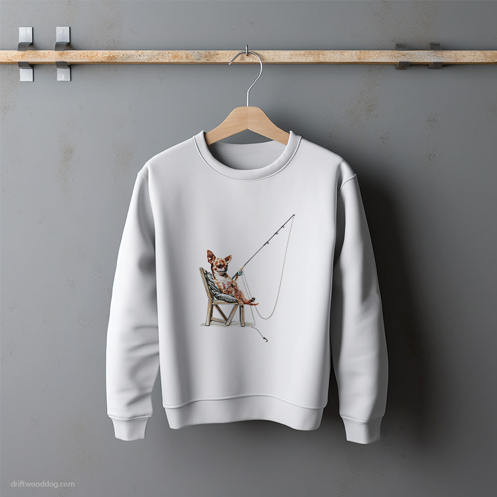 Chihuahua Catching Fish Sweatshirt – Unisex Sweatshirt for Dog Lovers