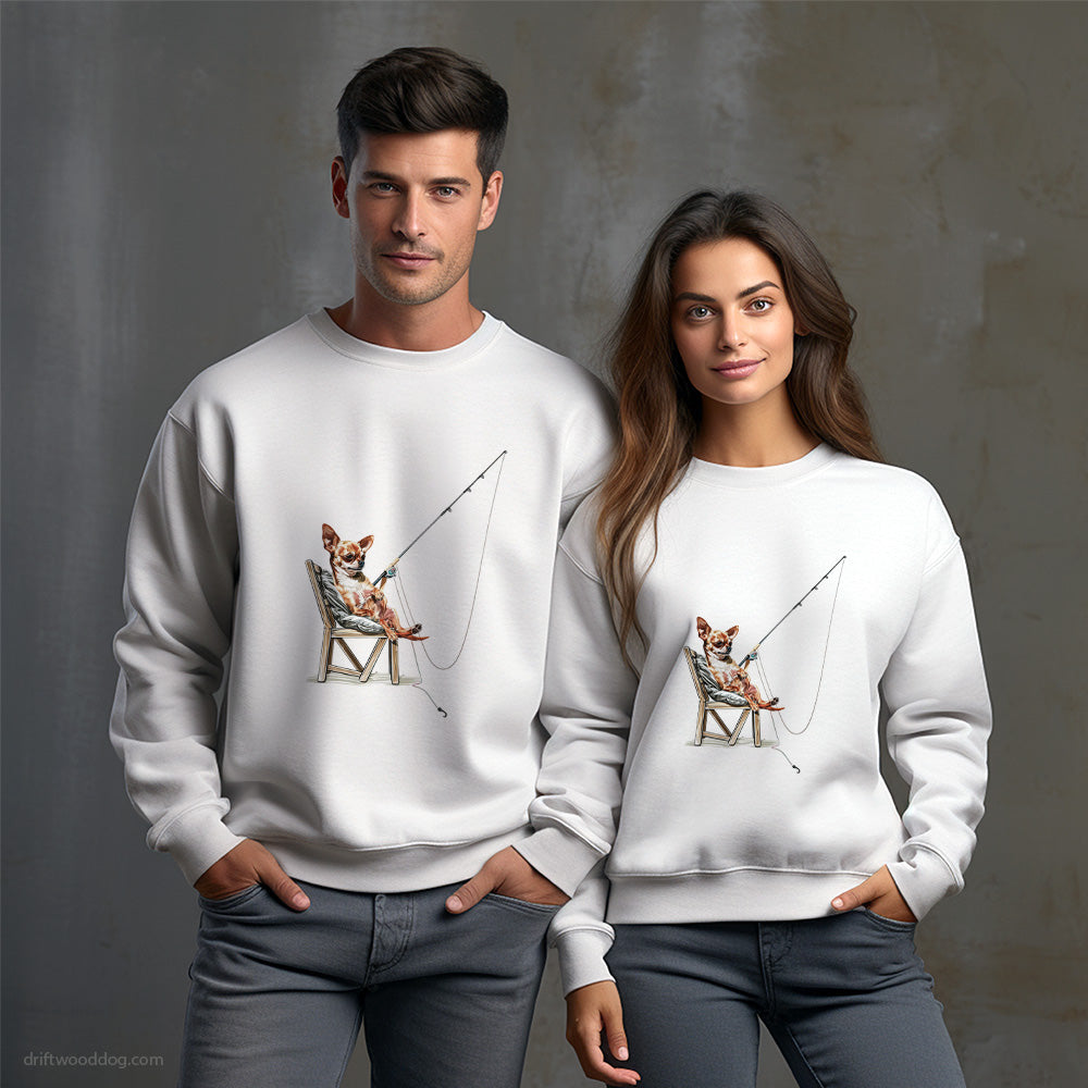 Chihuahua Catching Fish Sweatshirt – Unisex Sweatshirt for Dog Owners