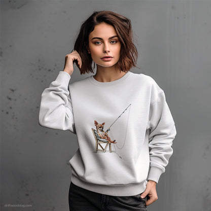 Chihuahua Catching Fish Sweatshirt – Dog-Themed Gifts for Dog Lovers