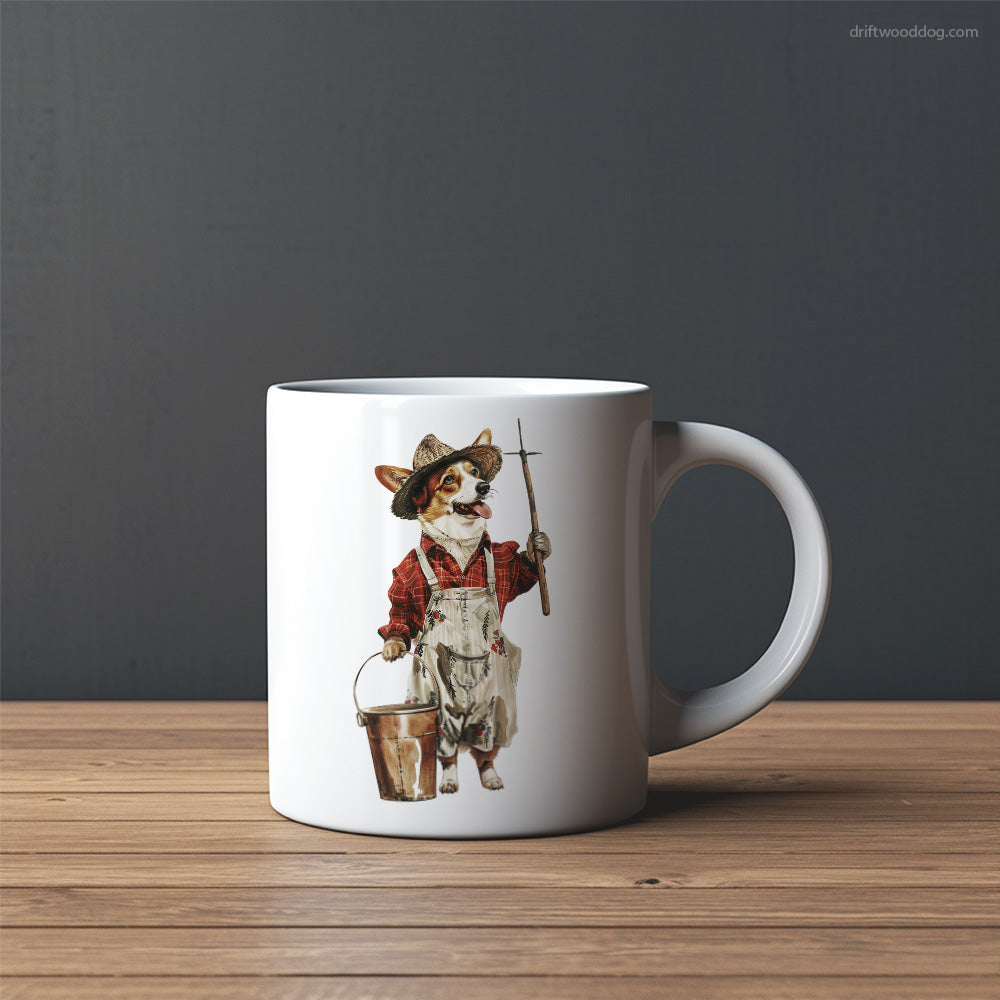 Corgi as a Happy Farmer Mug – Custom Dog Mugs | Personalized Pet Mugs