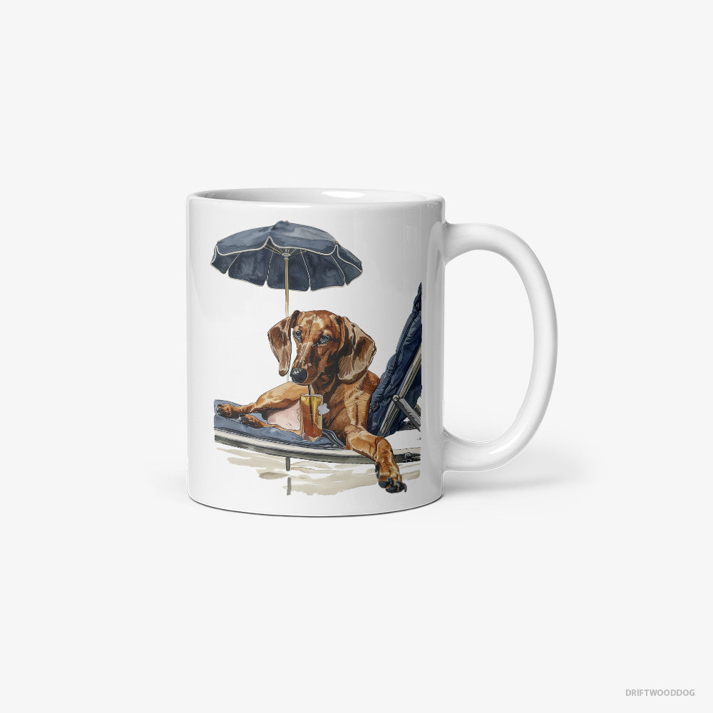 Dachshund Lying on a Sun Lounger Classic Mug