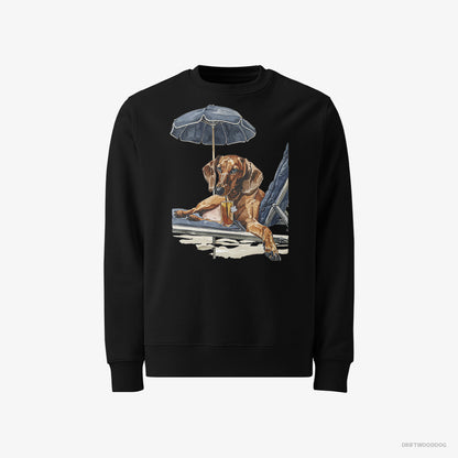 Dachshund Lying on a Sun Lounger Black Sweatshirt